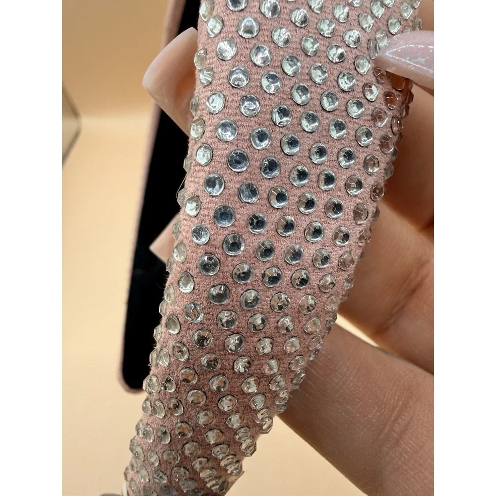 Claires Headband Light Pink White Rhinestone Gems Hair Accessory Costume Cosplay